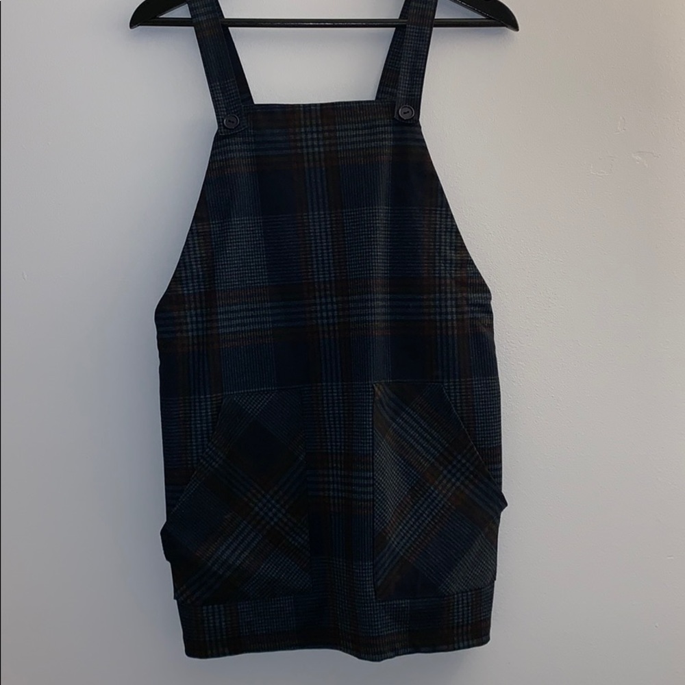 Plaid Overall Dress